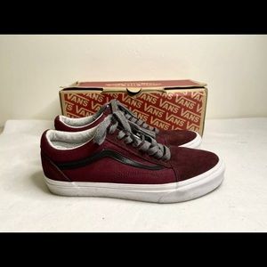 Vans Old Skool- Port Royale- Burgundy Sneakers Suede & Canvas US Men's 8! GREAT!